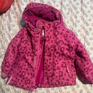Cat & Jack Fuchsia Animal Print Puffer Jacket